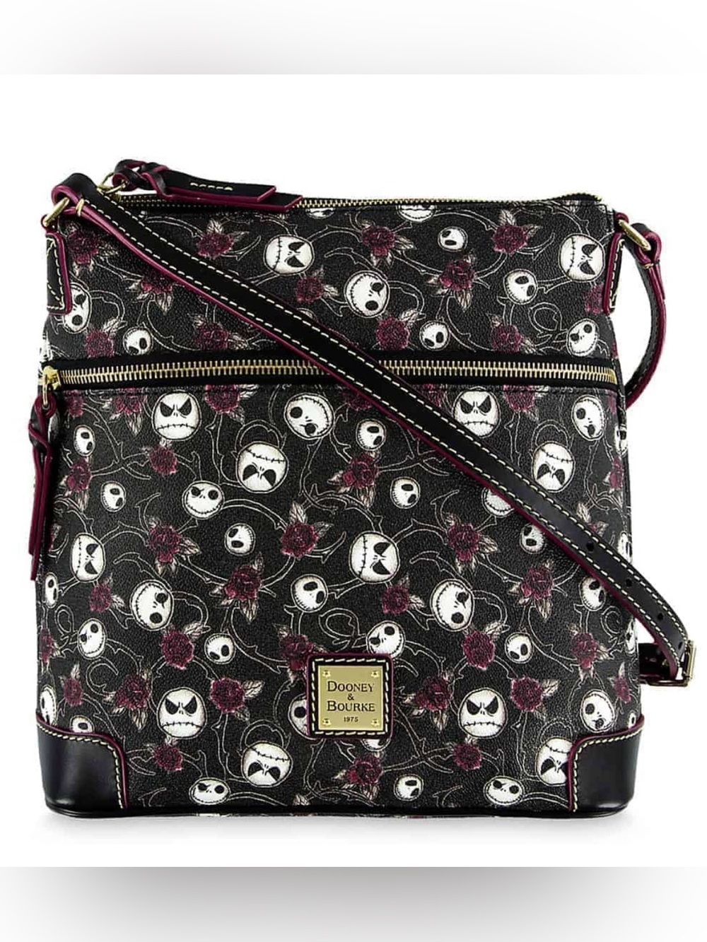 Dooney & Bourke Black Crossbody Bag with Pink Accents